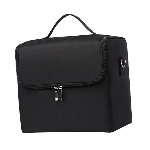 Sharplace Make-up-Tasche, wasserdichter Make-up-Aufbewahrungs-Organizer, mehrschichtig, vielseitig, mit 4 Ablagen, leicht seitlich verschiebbares Regal, stabile, Schwarz von Sharplace