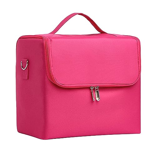 Sharplace Make-up-Tasche, wasserdichter Make-up-Aufbewahrungs-Organizer, mehrschichtig, vielseitig, mit 4 Ablagen, leicht seitlich verschiebbares Regal, stabile, rosarot von Sharplace