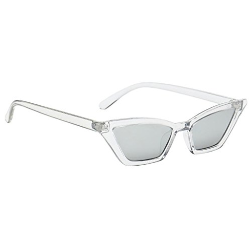 Sharplace Modische Sonnenbrille Vintage Verspiegelt Katzenauge Brille Gläser Dekobrille, Silber, wie beschrieben von Sharplace