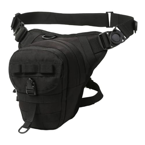 Sharplace Motorrad-Bein-Hüfttasche, verstellbare Schultertasche, tragbare Motorrad-Hüfttasche, Oberschenkeltasche zum Wandern, Radfahren, Casual, Schwarz von Sharplace