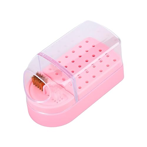 Sharplace Nagelbohrer-Halter, Aufbewahrungsbox für Zuhause, Salon, großer Raum, leicht, 30 Löcher, professionelle Nagelbohrer-Organizer-Box, Maniküre-Werkzeuge, ROSA von Sharplace