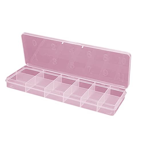 Nagelspitzen-Organizer-Box mit 0–11 Zahlenfeldern Falsche Nagel-Aufbewahrungsbox für falsche Nagelspitzen Strass Fingernägel, ROSA von Sharplace