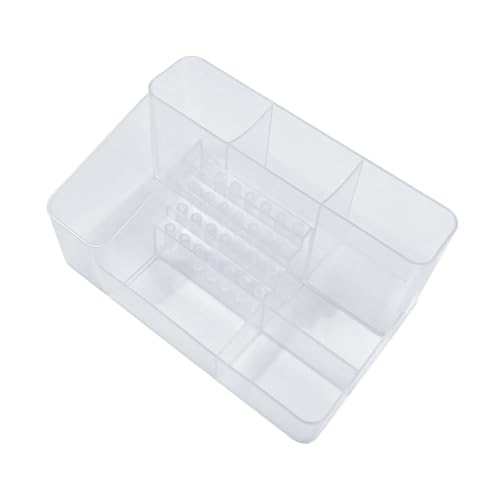 Sharplace Nail Art Polishing Schleif Organizer Nagel Bohrer Stand Hülle Display Desk Maniküre Werkzeuge Bits Storage Box 28 Löcher Bits Halter, Transparent von Sharplace