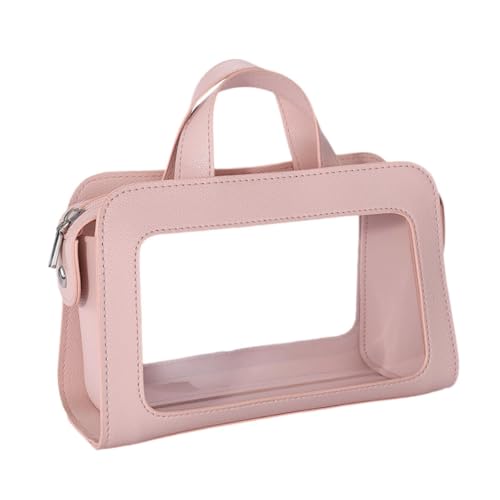 Sharplace PU -Make -up -Tasche, Toilentierkosmetikorganisator Frauen Kosmetikbeutel wasserdicht für wesentliche Kosmetik -Make -up -Toilettenartikel, Rosa von Sharplace