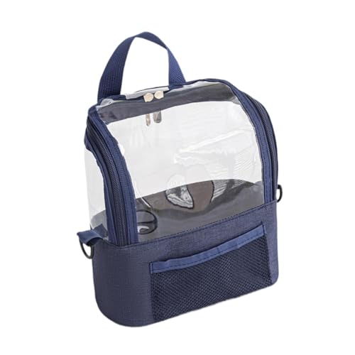 Sharplace Reisen Toilettenartikel Bag Transparent Make -up Kosmetischer Organizer Leichtes Multifunktion mit Griffbeutel für Badezimmer Männer, Marine von Sharplace
