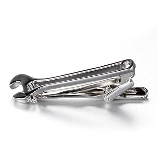 Sharplace Schraubenschlüssel Krawattennadel Halter Verschluss Bar Pin Silber Herren Accessoires von Sharplace