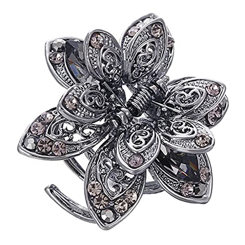 Sharplace Strass Große Haar Klaue Clip Haarschmuck Haargreifer Haarkralle Haarklaue Clips für Frauen Damen, Grau von Sharplace