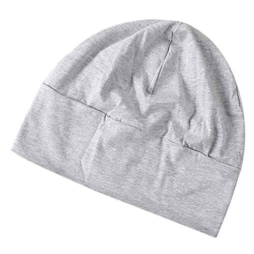 Sharplace Unisex Beanie Hut Schlaf Kappe Leichte Weich Baumwolle Mütze Schlafmütze Slouch Beanie Mütze Nachtschlafmütze Schlafhaube Nachtmütze Nachtkappe Schlaf Kappen für Damen Herren, Hellgrau, M von Sharplace