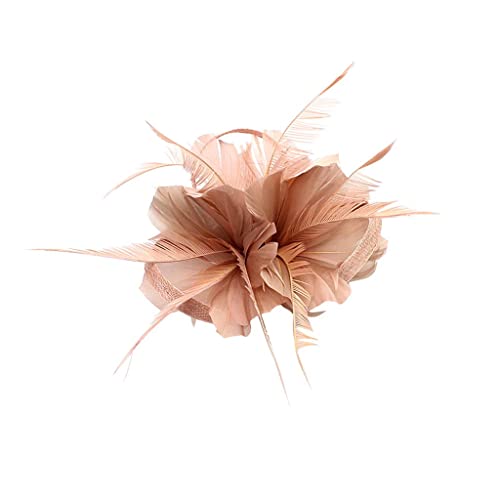 Sharplace Vintage Frau Feder Fascinator Haarspange Ascot Rennen Kopfbedeckungen, Bare Pink von Sharplace