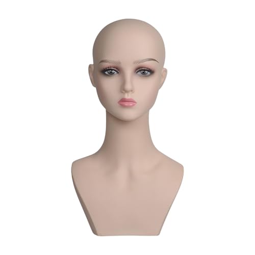 Sharplace Weibliche Perückenkopf Mannequin -Perückenhalter mit Make -up -Hut -Display Rack Smooth Perücken Display Model Frauen Manikin für Perücken machen Hüte, Rosa von Sharplace