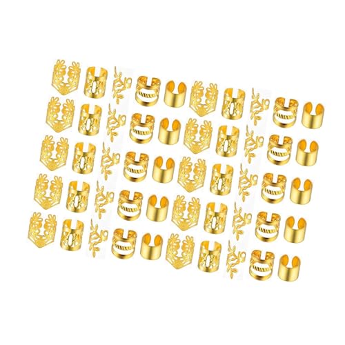 Sharplace Zöpfe Clips Dreadlocks Verstellbare Haarmanschetten Ringe Dreadlock Zubehör Haar Flechten Schmuck für Karneval Party Abschlussball, Gold 50st von Sharplace