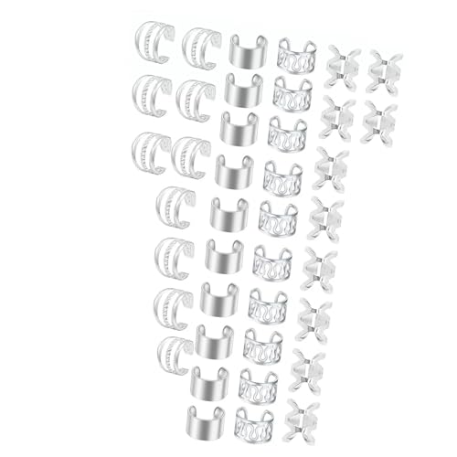 Sharplace Zöpfe Clips Dreadlocks Verstellbare Haarmanschetten Ringe Dreadlock Zubehör Haar Flechten Schmuck für Karneval Party Abschlussball, Silber 40 Stück von Sharplace