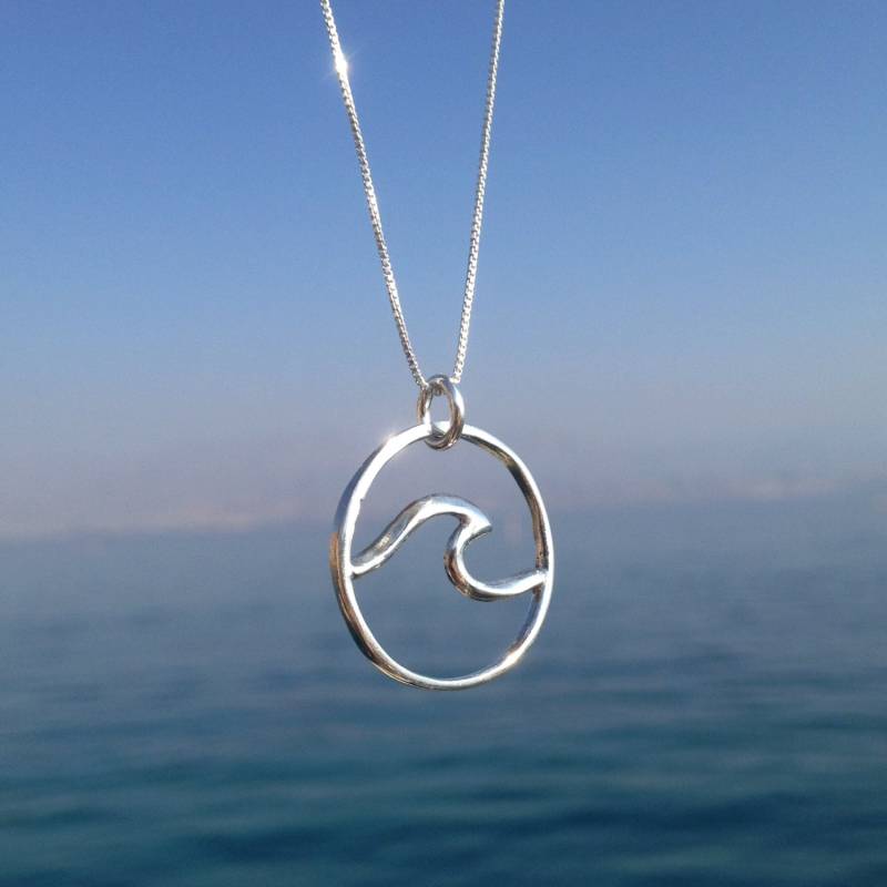 Wellen Halskette, Surf Silber Schmuck, Meerjungfrau Surfer Geschenk, Ozean Strand von Sharvit
