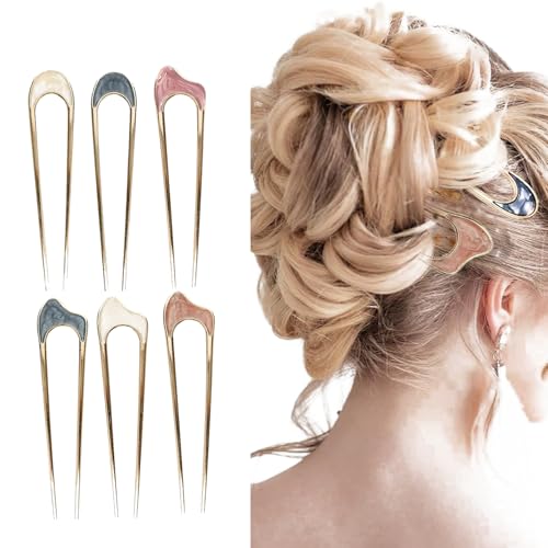 U-förmige französische Haarnadeln für Frauen – starke Haarnadeln für French Twist, eleganter Haarschmuck für alle Haartypen, 6 Stück U-förmige französische Haarnadeln für Frauen – starke Haarnadeln für French Twist, eleganter Haarschmuck für alle Haartypen, 6 Stück von Shatore
