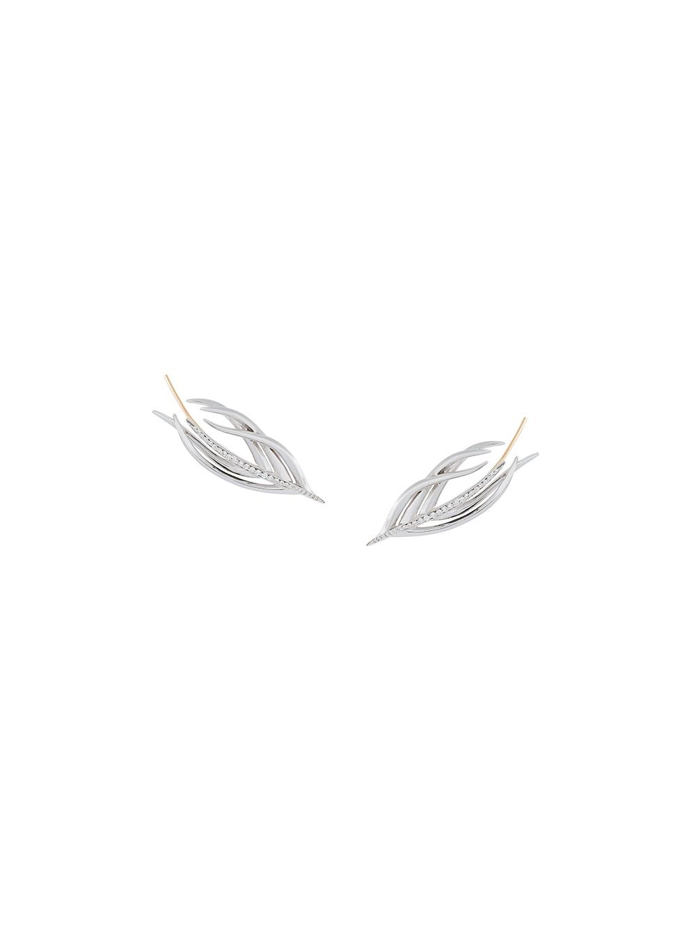 Shaun Leane 'White Feather' Ohrringe mit Diamanten - Metallic von Shaun Leane