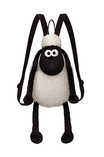 Shaun the Sheep Womens Shaun Sheep Backpack 61175 Black and White 12in Suitable for Adults Kids Plush, Black White, 33cm UK von Aurora World