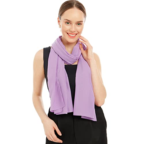 Chiffon Schal Damen Helles Lila - Seidenweich und Federleicht - Eleganter Halstuch Schal - Polyester Tuch Halstuch Damen Frühling Sommer - Pflegeleichtes Schaltuch - Damenschal Leicht (Helles Lila) von Shawl Factory