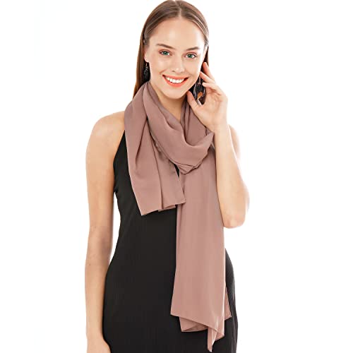Chiffon Schal Damen Dunkel Taupe - Seidenweich und Federleicht - Eleganter Halstuch Schal - Polyester Tuch Halstuch Damen Frühling Sommer - Pflegeleichtes Schaltuch - Damenschal Leicht (Dunkel Taupe) von Shawl Factory