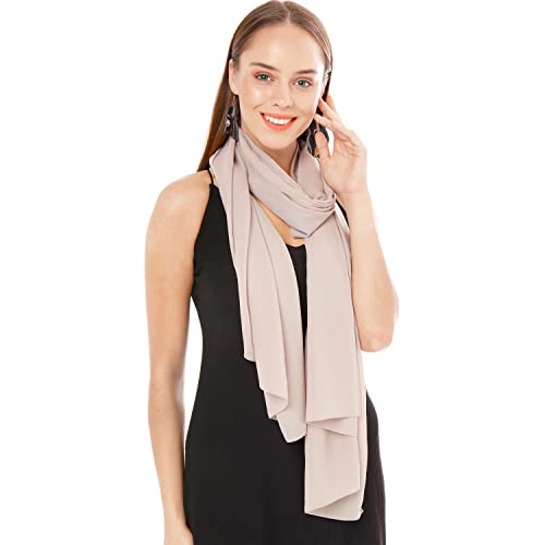 Chiffon Schal Damen Grau - Seidenweich und Federleicht - Eleganter Halstuch Schal - Polyester Tuch Halstuch Damen Frühling Sommer - Pflegeleichtes Schaltuch - Damenschal Leicht (Grau) von Shawl Factory
