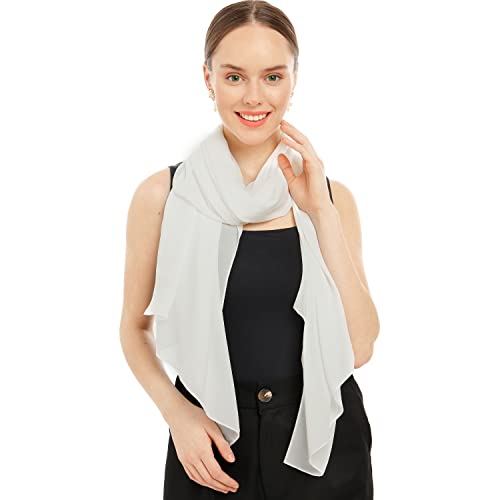 Shawl Factory - Heidi Chiffon Schal Damen - Seidenweich und Federleicht - Eleganter Halstuch Damen Schal - Premium Polyester Tuch Damen - Pflegeleichtes Schaltuch Damenschal- Creme von Shawl Factory