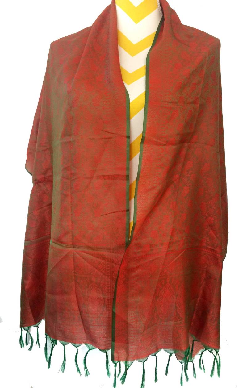 Blue Gold-Schmetterlings-Blumen-Schal-Verpackungs-Schal Baumwolle Langer Schal Frauen Zubehör Blue Gold-Schmetterlings-Blumen-Schal-Verpackungs-Schal Baumwolle Langer Schal Frauen Zubehör von ShawlsnScarves