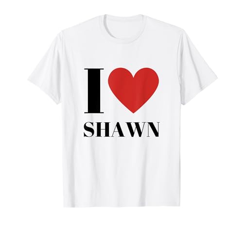 Shawn Name Gifts Idea funny Ich liebe Shawn Fan T-Shirt Unisex-Erwachsene und Unisex-Kinder Weiß Klein von Shawn Name Gifts Idea funny