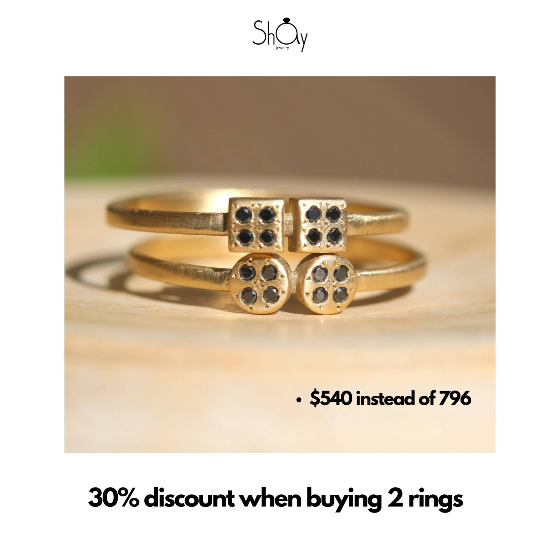 14K Goldring Mit Schwarzen Diamanten 14K Goldring Mit Schwarzen Diamanten von ShayJewelryByTal