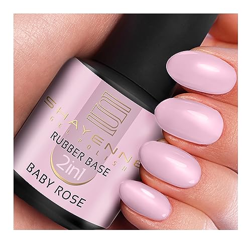 SHAYENNE 2in1 Rubber Base Color Baby Rose Gel Nagellack 15 ml für UV LED Lampe | MADE in Germany | Shellac Cover Gel Nail Polish for UV Nail Lamp | LED Nagel Lack Gellack Nagelgel von Shayenne