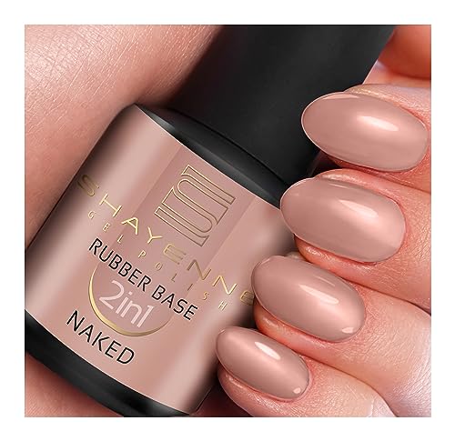 SHAYENNE 2in1 Rubber Base Color Naked Gel Nagellack 15 ml für UV LED Lampe | MADE in Germany | Shellac Cover Gel Nail Polish for UV Nail Lamp | LED Nagel Lack Gellack Nagelgel von Shayenne