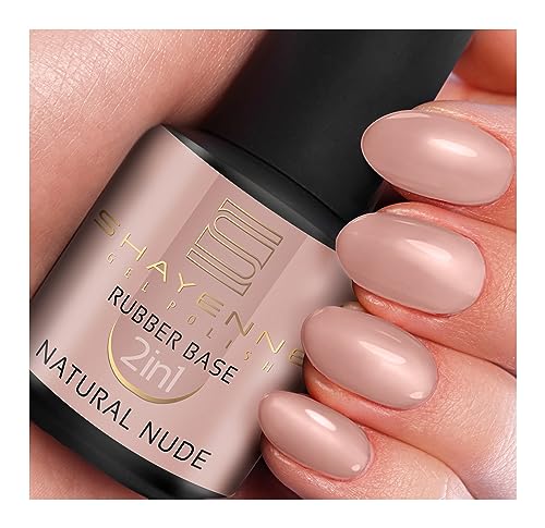 SHAYENNE 2in1 Rubber Base Color Natural Nude Gel Nagellack 15 ml für UV LED Lampe | MADE in Germany | Shellac Cover Gel Nail Polish for UV Nail Lamp | LED Nagel Lack Gellack Nagelgel von Shayenne