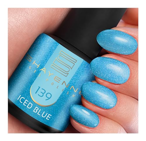 SHAYENNE MADE in GERMANY Shellac Gel Nagellack 15 ml für UV LED Lampe | 139 Iced Blue Blau | Gel Nail Polish for UV Nail Lamp | LED Nagel Lack Gellack Nagelgel von Shayenne