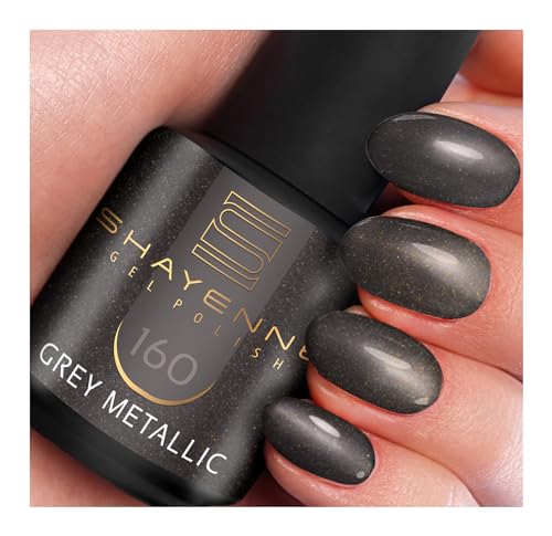 SHAYENNE MADE in GERMANY Shellac Gel Nagellack 15 ml für UV LED Lampe | 160 Grey Grau | Gel Nail Polish for UV Nail Lamp | LED Nagel Lack Gellack Nagelgel von Shayenne