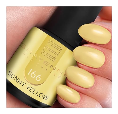 SHAYENNE MADE in GERMANY Shellac Gel Nagellack 15 ml für UV LED Lampe | 166 Sunny Yellow Gelb | Gel Nail Polish for UV Nail Lamp | LED Nagel Lack Gellack Nagelgel von Shayenne