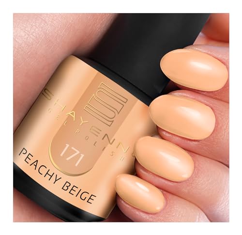 SHAYENNE MADE in GERMANY Shellac Gel Nagellack 15 ml für UV LED Lampe | 171 Peachy Beige | Gel Nail Polish for UV Nail Lamp | LED Nagel Lack Gellack Nagelgel von Shayenne