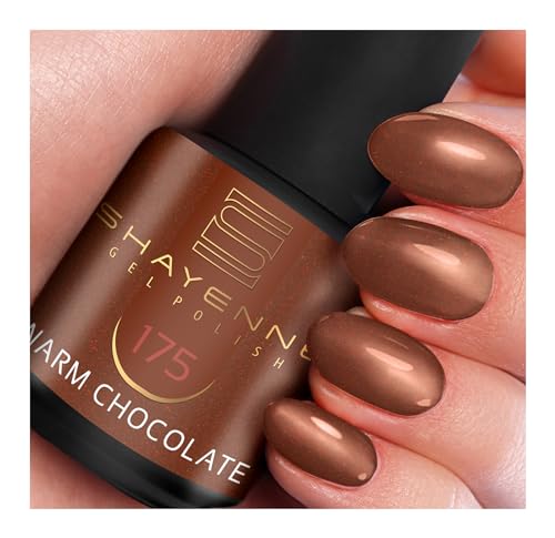 SHAYENNE MADE in GERMANY Shellac Gel Nagellack 15 ml für UV LED Lampe | 175 Warm Chocolate Braun | Gel Nail Polish for UV Nail Lamp | LED Nagel Lack Gellack Nagelgel von Shayenne