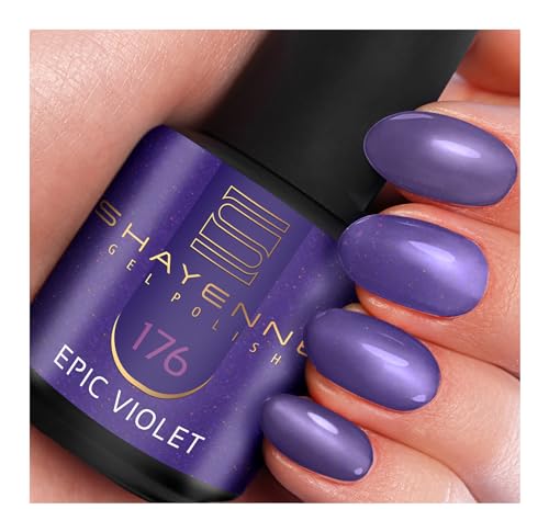 SHAYENNE MADE in GERMANY Shellac Gel Nagellack 15 ml für UV LED Lampe | 176 Epic Violet Lila | Gel Nail Polish for UV Nail Lamp | LED Nagel Lack Gellack Nagelgel von Shayenne