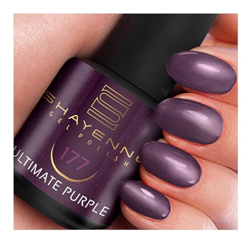 SHAYENNE MADE in GERMANY Shellac Gel Nagellack 15 ml für UV LED Lampe | 177 Ultimate Purple Lila | Gel Nail Polish for UV Nail Lamp | LED Nagel Lack Gellack Nagelgel von Shayenne