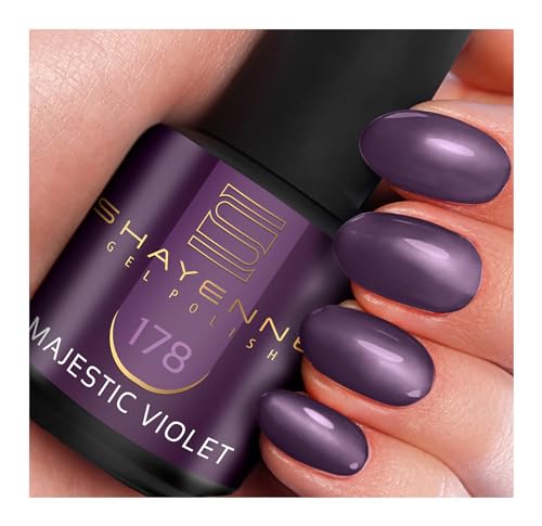 SHAYENNE MADE in GERMANY Shellac Gel Nagellack 15 ml für UV LED Lampe | 178 Majestic Violet Lila | Gel Nail Polish for UV Nail Lamp | LED Nagel Lack Gellack Nagelgel von Shayenne