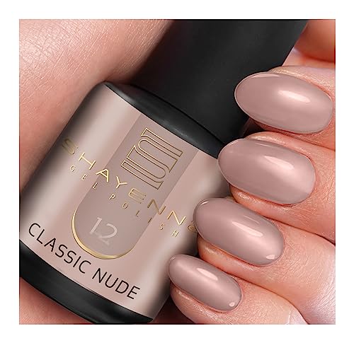 SHAYENNE MADE in GERMANY Shellac Gel Nagellack 15 ml für UV LED Lampe | 12 Classic Nude | Gel Nail Polish for UV Nail Lamp | LED Nagel Lack Gellack Nagelgel von Shayenne