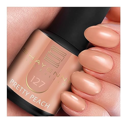 SHAYENNE MADE in GERMANY Shellac Gel Nagellack 15 ml für UV LED Lampe | 127 Pretty Peach Orange | Gel Nail Polish for UV Nail Lamp | LED Nagel Lack Gellack Nagelgel von Shayenne