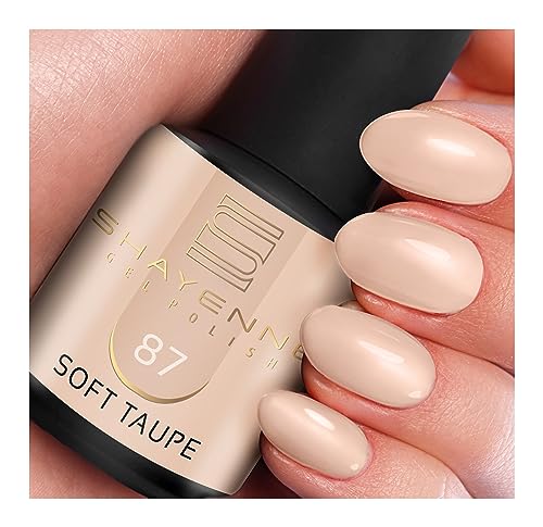 SHAYENNE MADE in GERMANY Shellac Gel Nagellack 15 ml für UV LED Lampe | 87 Soft Taupe Beige | Gel Nail Polish for UV Nail Lamp | LED Nagel Lack Gellack Nagelgel von Shayenne