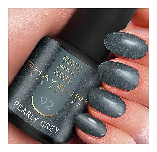 SHAYENNE Shellac Gel Nagellack 15 ml für UV LED Lampe | 92 Grey Grau | MADE in GERMANY | Gel Nail Polish for UV Nail Lamp | LED Nagel Lack Gellack Nagelgel von Shayenne