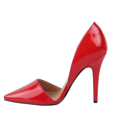 Shayenne La Bottine Damenschuhe Pumps Abendschuhe Lack Rot Größe 39 – 7 cm Pfennigabsatz – Elegante High Heels – Schuhe für Hochzeit, Party, Abendkleid & Alltag - Modern & Bequem von Shayenne