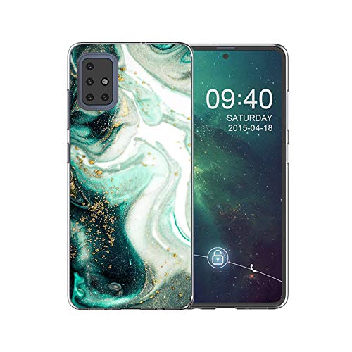 Shazikaihui Hülle Kompatibel mit Samsung Galaxy A51 Hülle Handyhülle Marmor Flow Gold TPU Silikon Weiche Schlank Schutzhülle Handytasche Flexibel Case Handy Hülle für Samsung Galaxy A51 (Marmor-H) von Shazikaihui