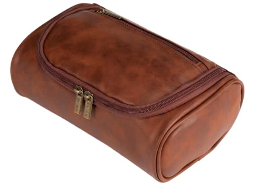 Shcnlery Personalisierte Kulturtasche für Herren, Premium-Qualität, langlebig und stilvoll, Reise-Organizer für Reisen, Pflege und Körperpflege, wasserdichtes Leder-Set, Geschenke für Männer, von Shcnlery