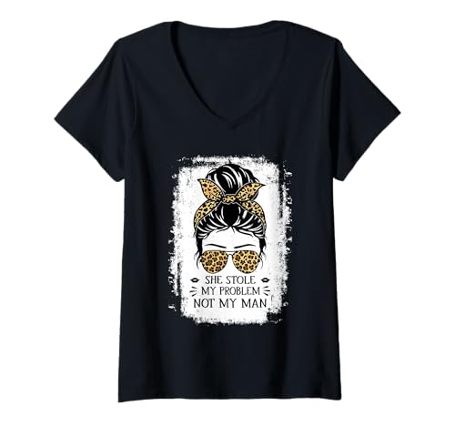 Damen Lustiger Spruch für Frauen She Stole My Problem Not My Man T-Shirt mit V-Ausschnitt Damen Lustiger Spruch für Frauen She Stole My Problem Not My Man T-Shirt mit V-Ausschnitt von She Stole My Problem Not My Man Sarcastic Joke
