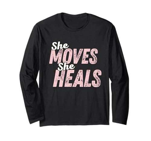 She Moves Heals Damen Active Wear Gym Outfit Vintage Langarmshirt von She moves she heals gym retro vintage tee women's