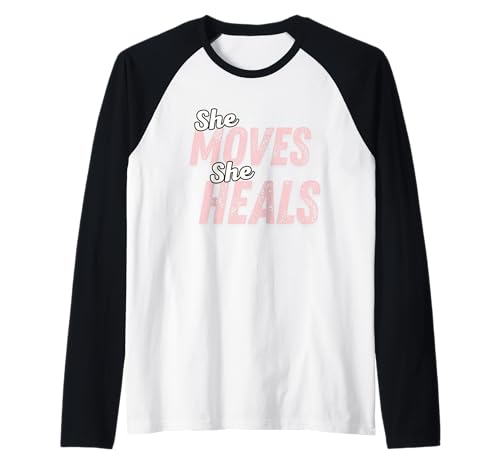She Moves Heals Damen Active Wear Gym Outfit Vintage Raglan von She moves she heals gym retro vintage tee women's