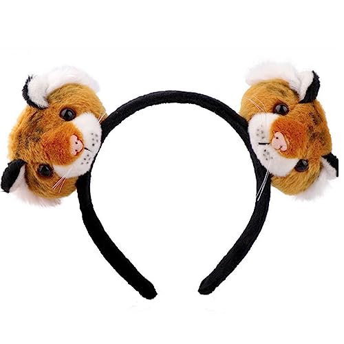 She's Shining Tiger Head Haarband Niedlich Plüsch Tier Kopfband von She's Shining