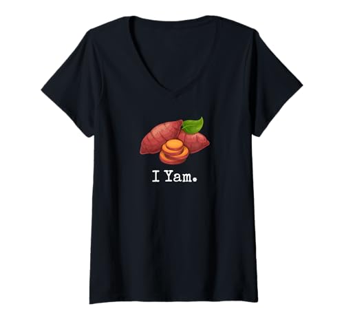Damen I Yam Thanksgiving Dinner Passende Süßkartoffel für Paare T-Shirt mit V-Ausschnitt Damen I Yam Thanksgiving Dinner Passende Süßkartoffel für Paare T-Shirt mit V-Ausschnitt von She's my Sweet Potato I Yam Thanksgiving Couples